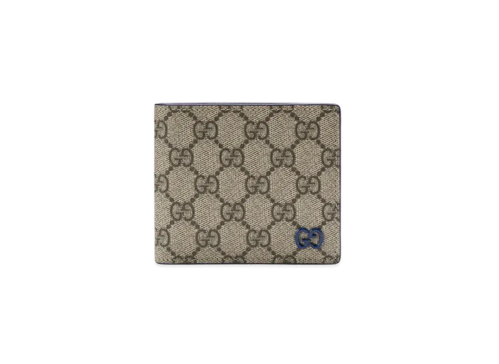 グッチ GG ディテール付き ウォレット GGスプリーム "ベージュ/エボニー/ブルー" 768244 FACQC 9751