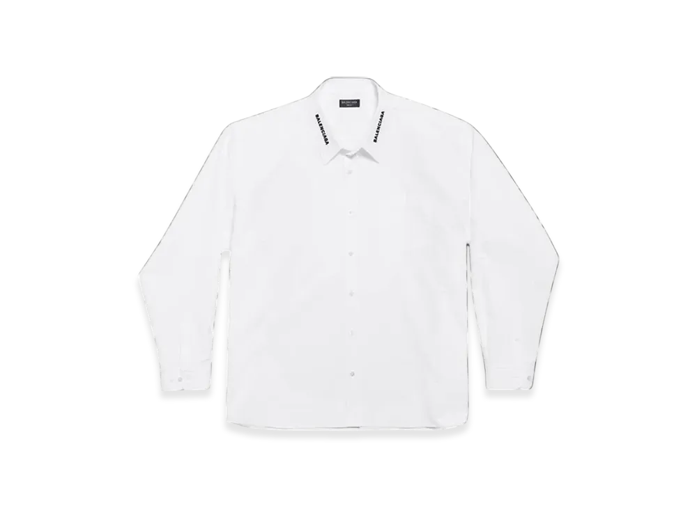 BALENCIAGA Dropped Neckline Shirt Oversized "White Black"