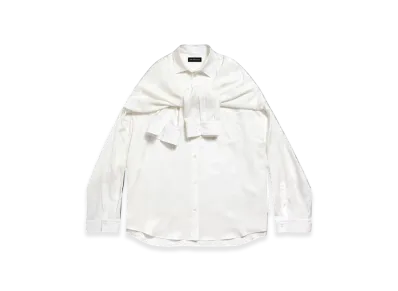 BALENCIAGA Women's Knotted Sleeves Shirt Oversized "White Black"