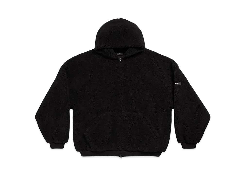 BALENCIAGA MENS Outerwear Zip Up Hoodie Oversized "Black"
