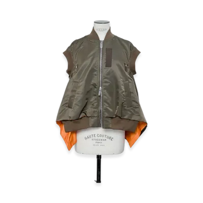 sacai Nylon Twill Vest "Dark Khaki"