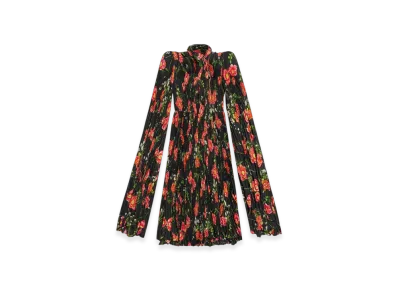 BALENCIAGA Women's Poppy Scarf Pleated Dress "Black"
