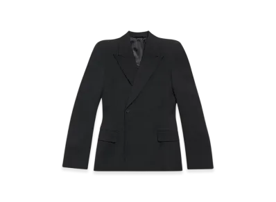BALENCIAGA Women's Round Shoulder Waisted Jacket "Black"