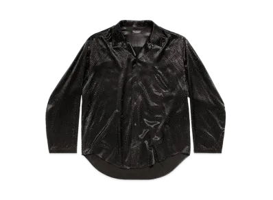 BALENCIAGA Women's Rhinestone Minimal Shirt Large Fit "Black"