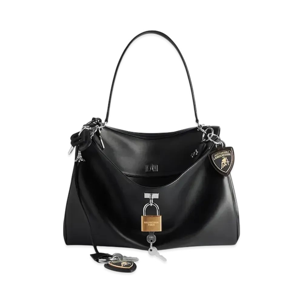 BALENCIAGA Automobili Lamborghini Rodeo Handbag Large With Charms "Black"