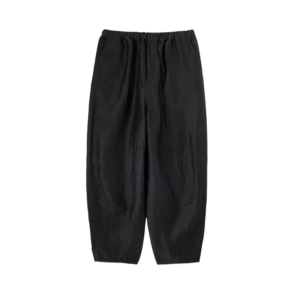 Graphpaper Back Satin Linen Cupro Parachute Pants "Black"
