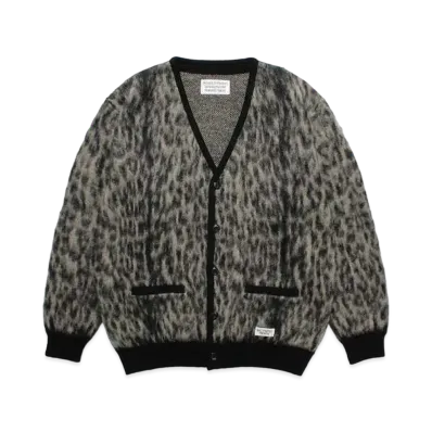 WACKO MARIA Mohair Knit Jacquard Cardigan "Gray"