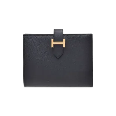 Hermes Bearn Compact Veau Epsom "Blue Indigo/Gold"