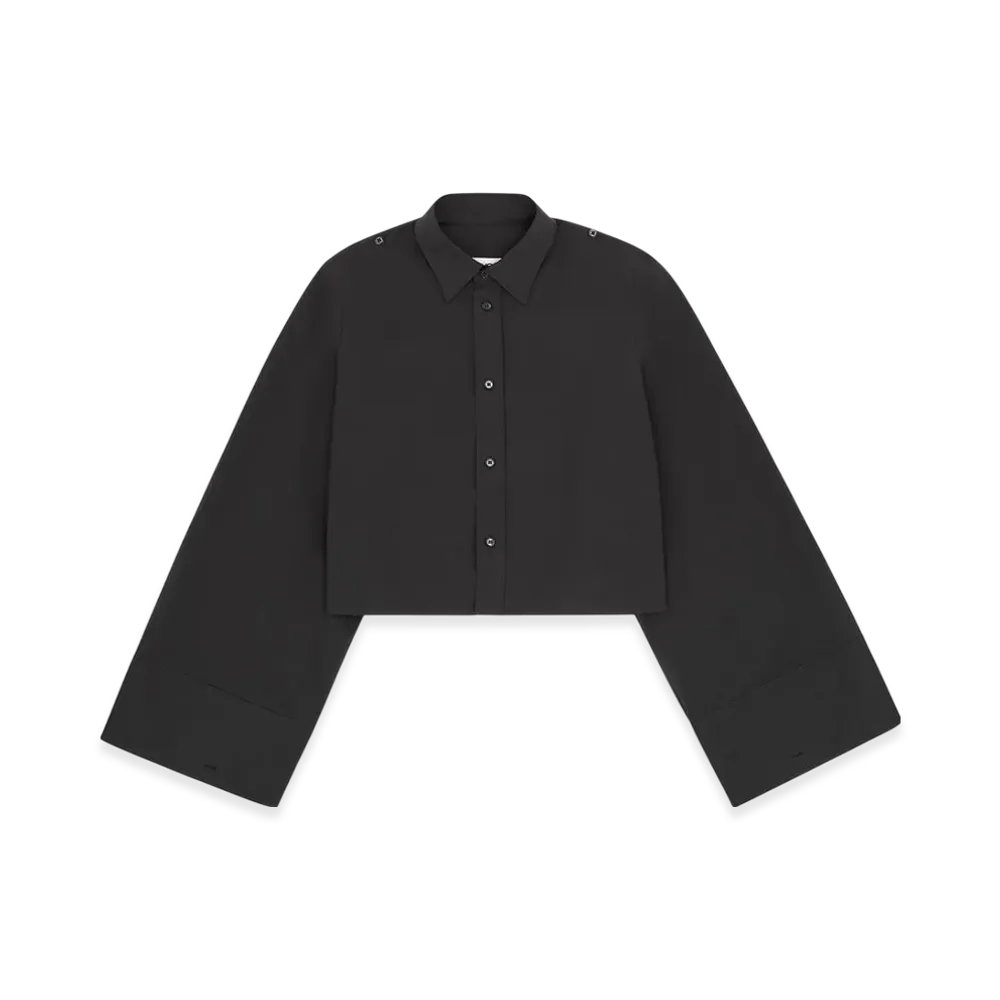 MM6 Maison Margiela Women's Cotton Poplin Shirt "Black"
