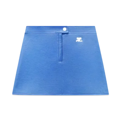 Courreges Reedition Vinyl Mini Skirt "Blue"