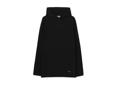 Yohji Yamamoto Pour Homme 30/- PLAIN STITCH SIGNATURE PRINT HOODIE "Black"