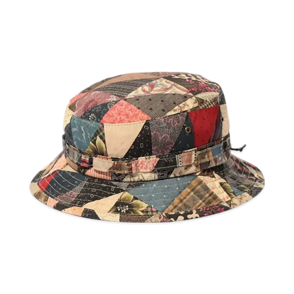 BEAMS Jungle Hat Patchwork Print "Navy"