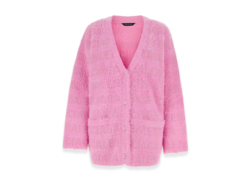 BALENCIAGA Women's Stretch Wool Blend Cardigan "Pink"