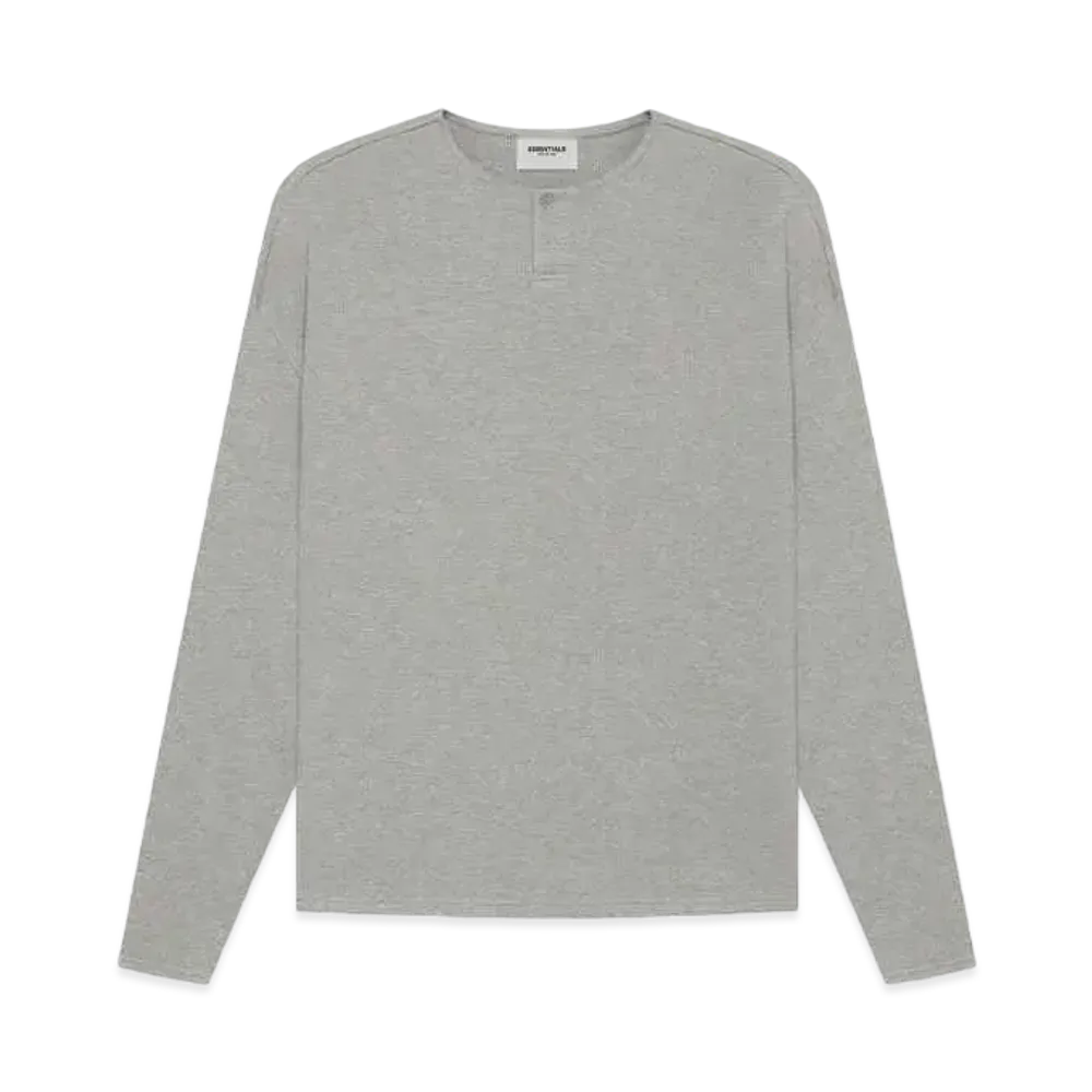 FEAR OF GOD ESSENTIALS Thermal Henley Long Sleeve "Dark Heather Oatmeal"
