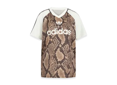 adidas Women's Snake Print Satin Jersey "Linen/Magic Beige"