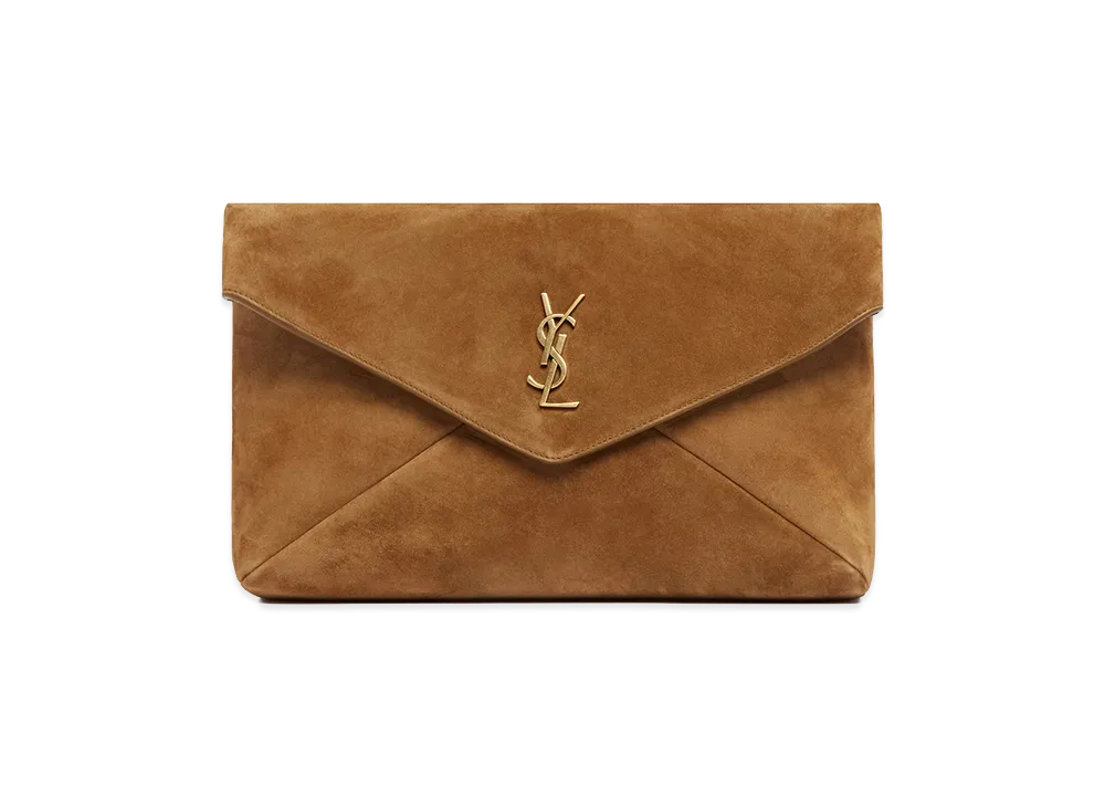 Saint Laurent Women's Large "Envelope Cassandre" Clutch "Brown"