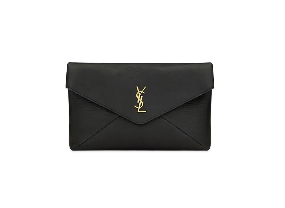 Saint Laurent Cassandre Large Envelope Pouch in Lambskin "Black"
