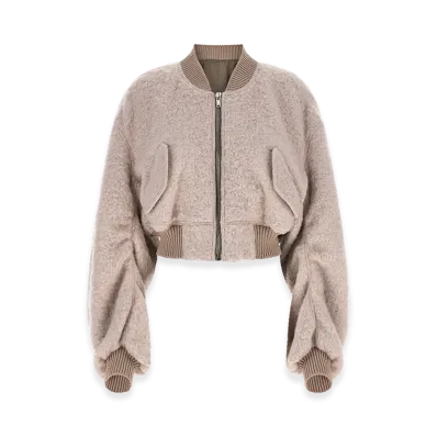 Rick Owens Women's Secchia Cropped Flight Bomber Jacket "Rose"