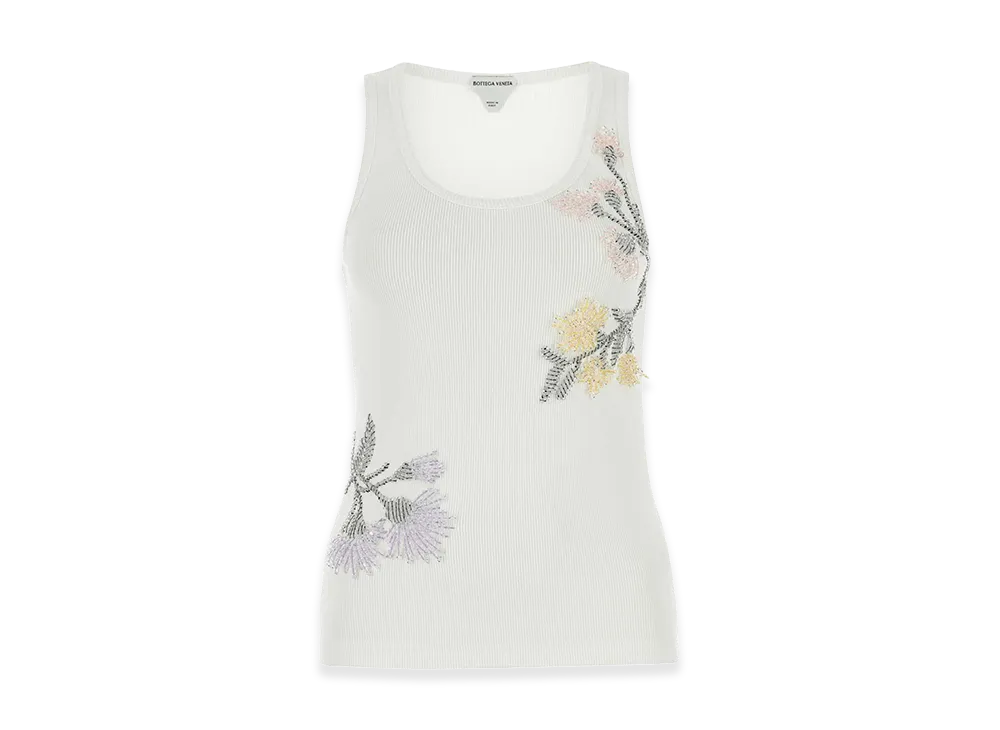 Bottega Veneta Women's Stretch Cotton Tank Top "White"