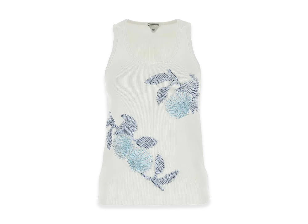 Bottega Veneta Women's Stretch Cotton Tank Top "White"