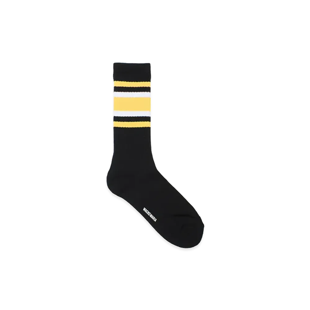 WACKO MARIA Sports Socks "Black/Yellow"