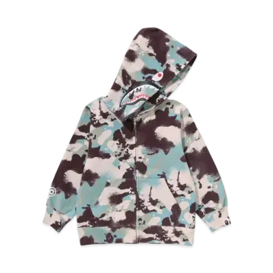 A BATHING APE Map Camo Shark Zip Hoodie "Multi"