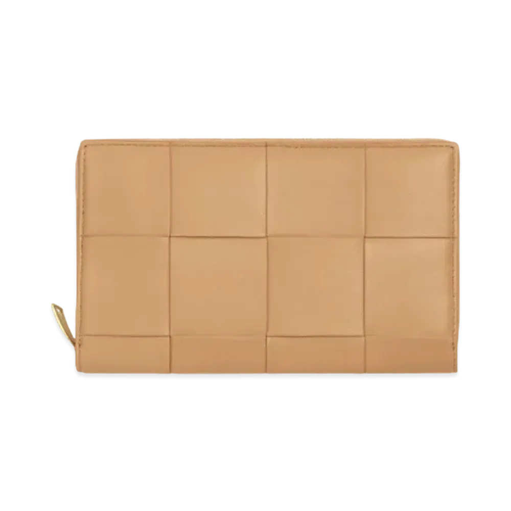 Bottega Veneta Zip Around Wallet "Almond"
