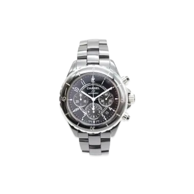 CHANEL J12 Chronograph Watch 41mm Ceramic Stainless Steel "Black"