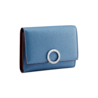 BVLGARI Clip Trifold Wallet "Blue"