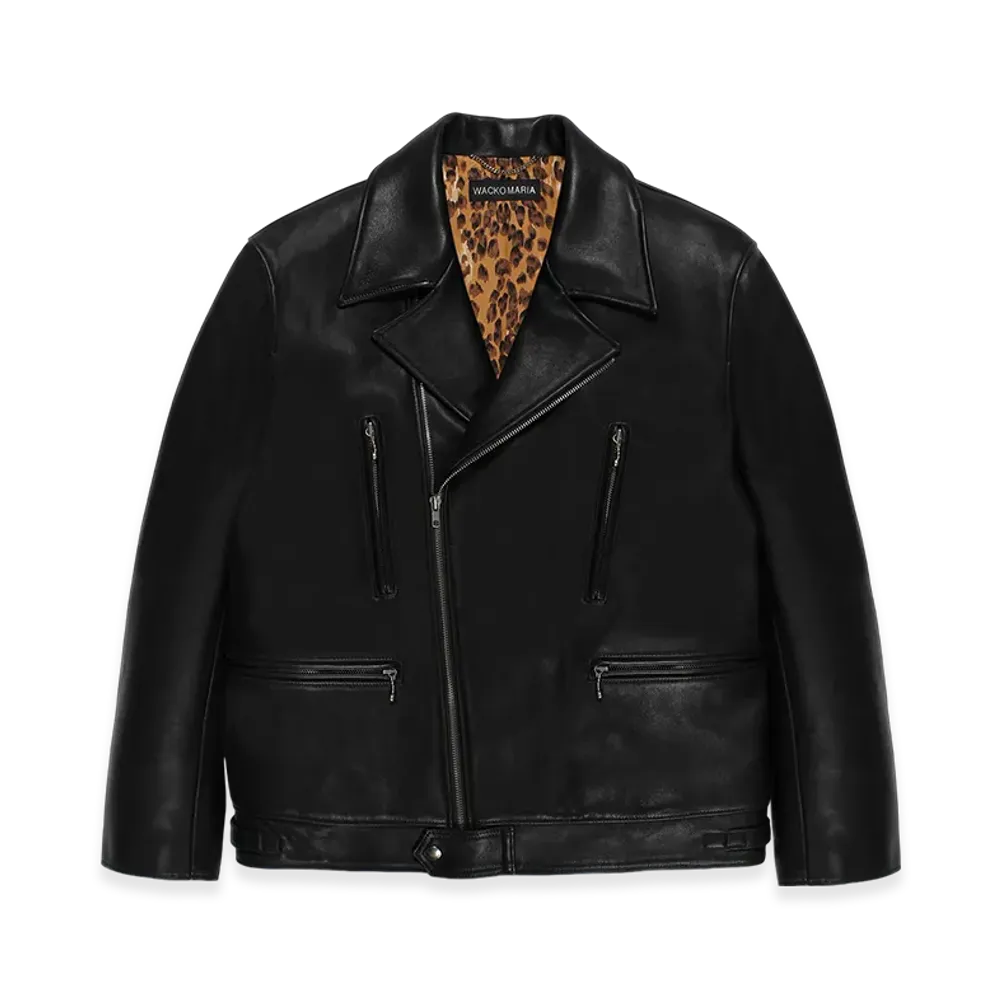 WACKO MARIA Leather Double Riders Jacket "Black"