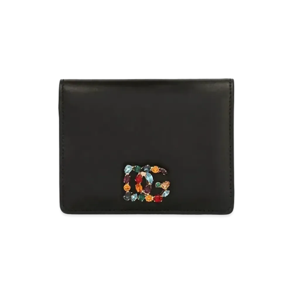 Dolce&Gabbana Wallet Calfskin DG Rhinestone "Black"