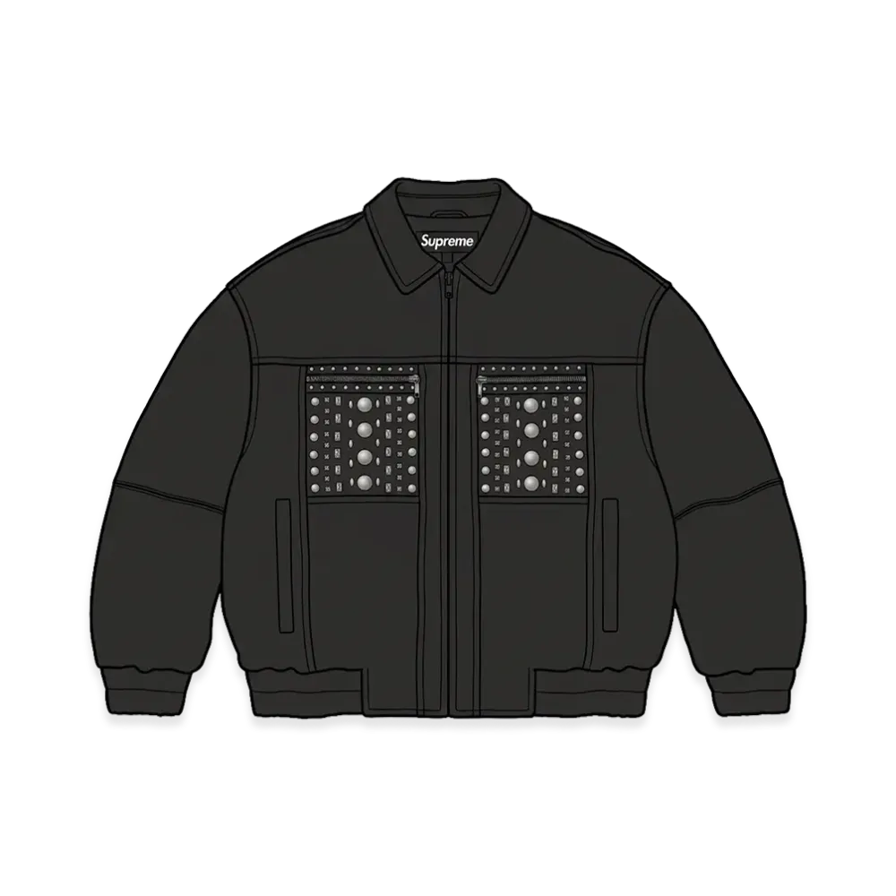 Supreme Multi Studded Leather Jacket "Black"
