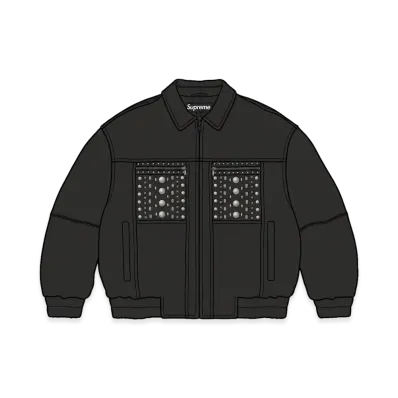Supreme Multi Studded Leather Jacket "Black"