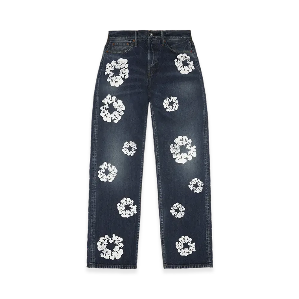 DENIM TEARS Baggy Cotton Wreath Denim Pant "Dark Wash"