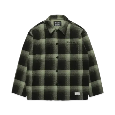 WACKO MARIA Check Fleece Shirt Jacket "Green"