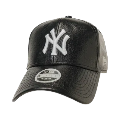 NEW ERA 940 9FORTY Female Crinkled Satin "NY Black Leather"