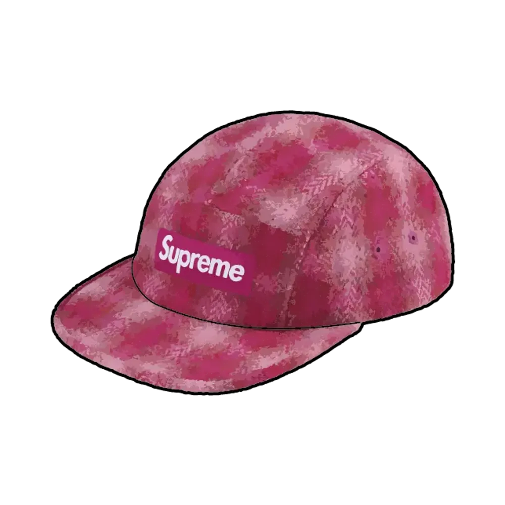 Supreme Harris Tweed Camp Cap "Pink"