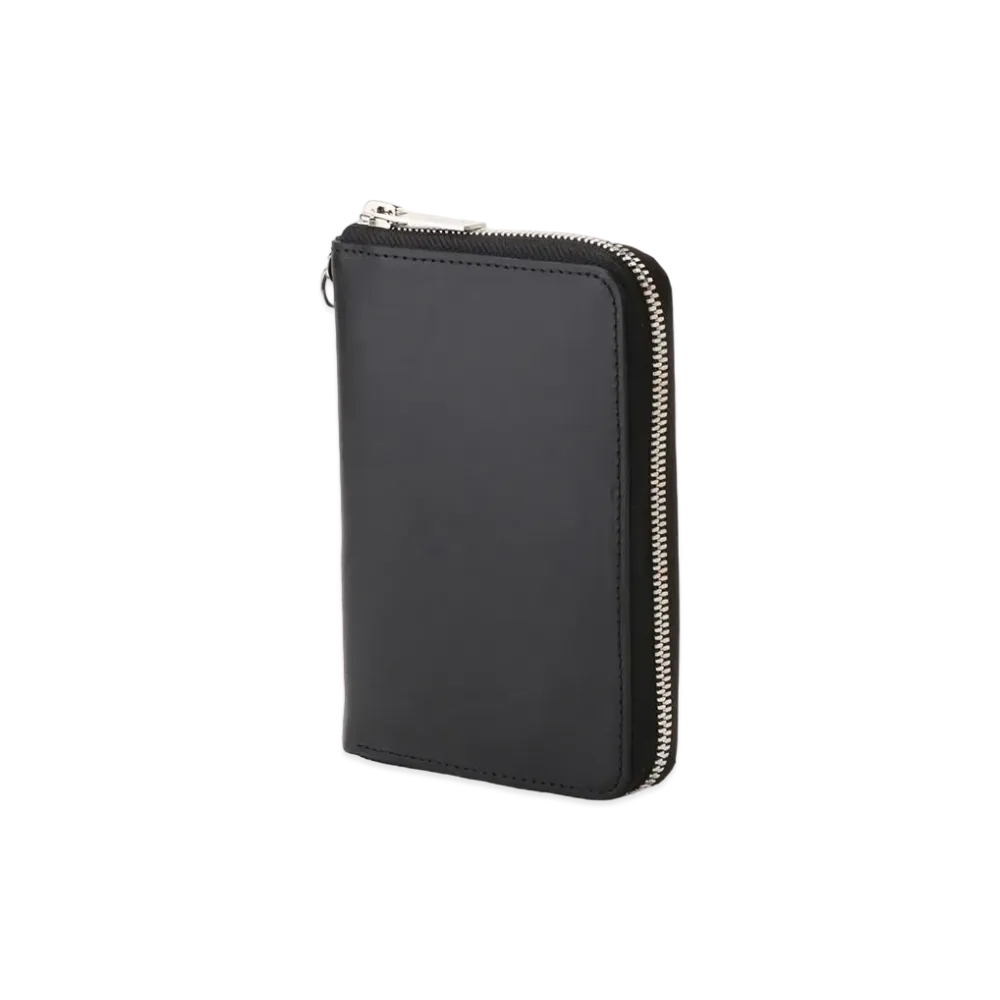 Yohji Yamamoto Pour Homme THICK NATURAL COW LEATHER ZIP WALLET S "Black"