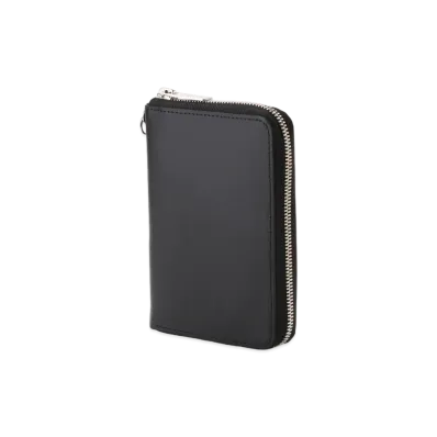 Yohji Yamamoto Pour Homme THICK NATURAL COW LEATHER ZIP WALLET S "Black"