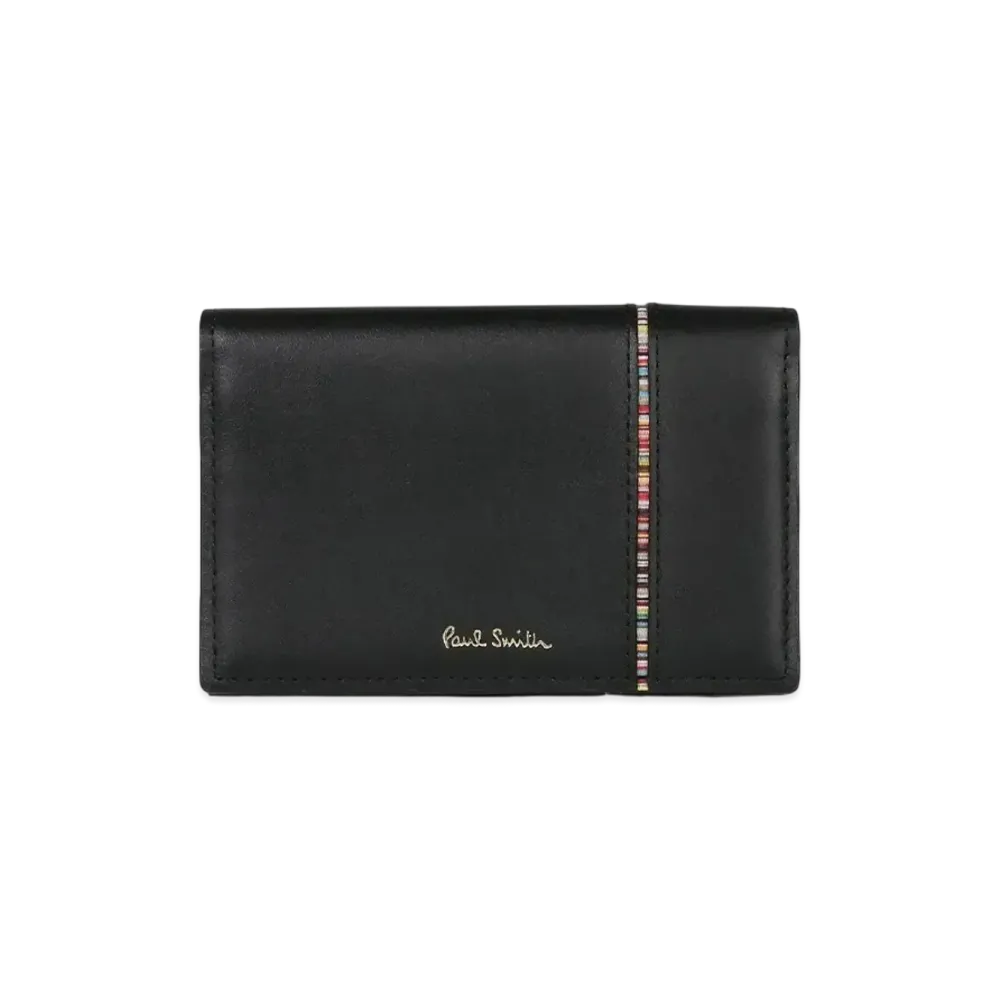 Paul Smith Signature Stripe Inverted Business Card Holder "Black"