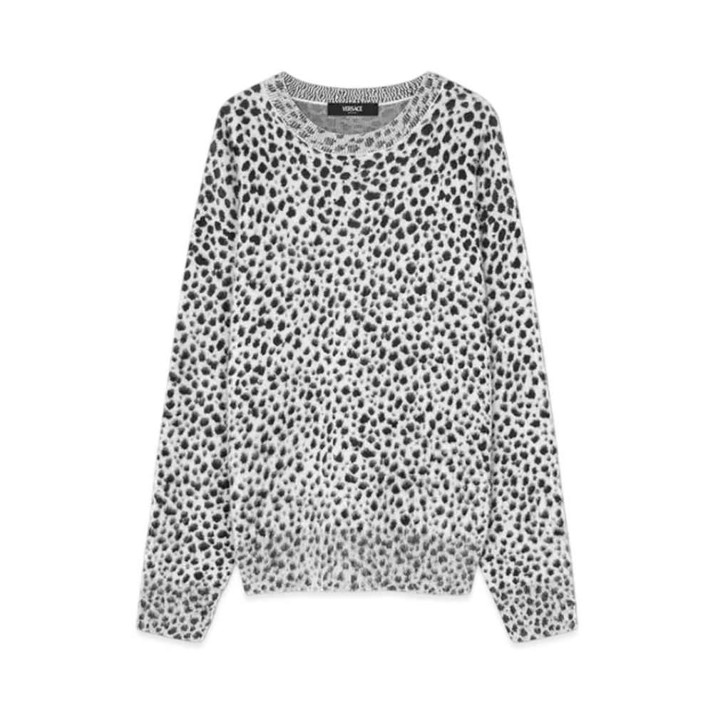 Versace Dalmatian Wool-Blend Oversize Sweater "Black/White"