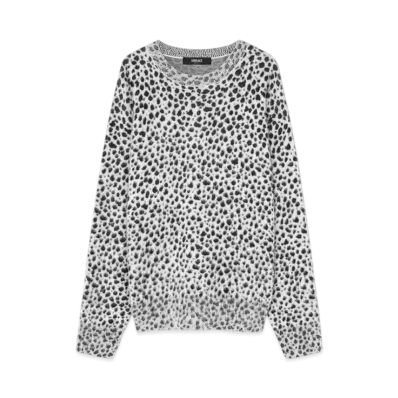 Versace Dalmatian Wool-Blend Oversize Sweater "Black/White"