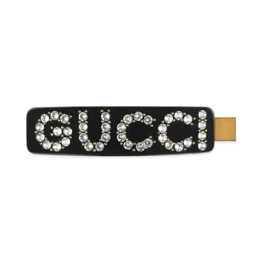 GUCCI Crystal Interlocking G Hair Clip
