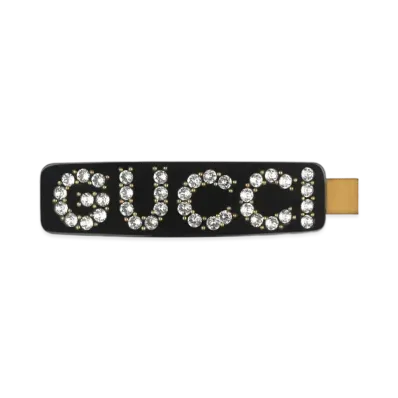 GUCCI Crystal Interlocking G Hair Clip