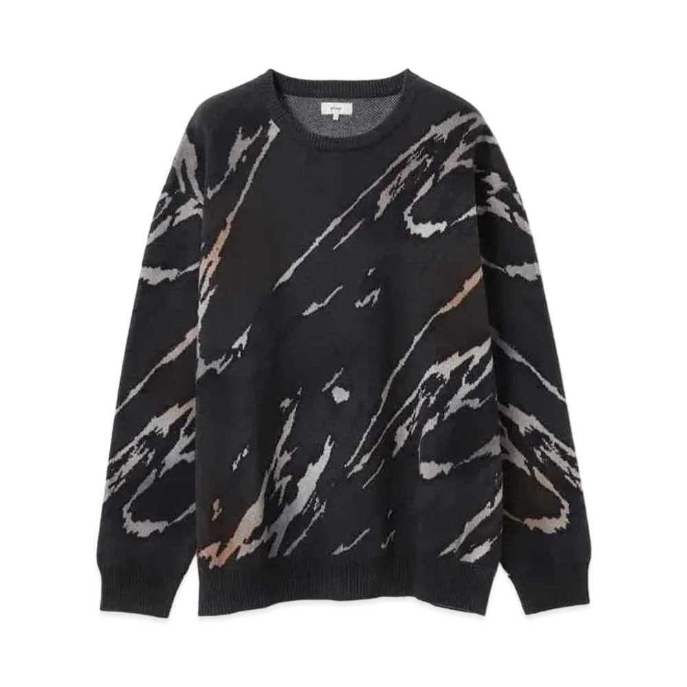 BEAMS Jacquard Gradient Crew Neck Knit "Puple"