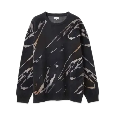 BEAMS Jacquard Gradient Crew Neck Knit "Puple"
