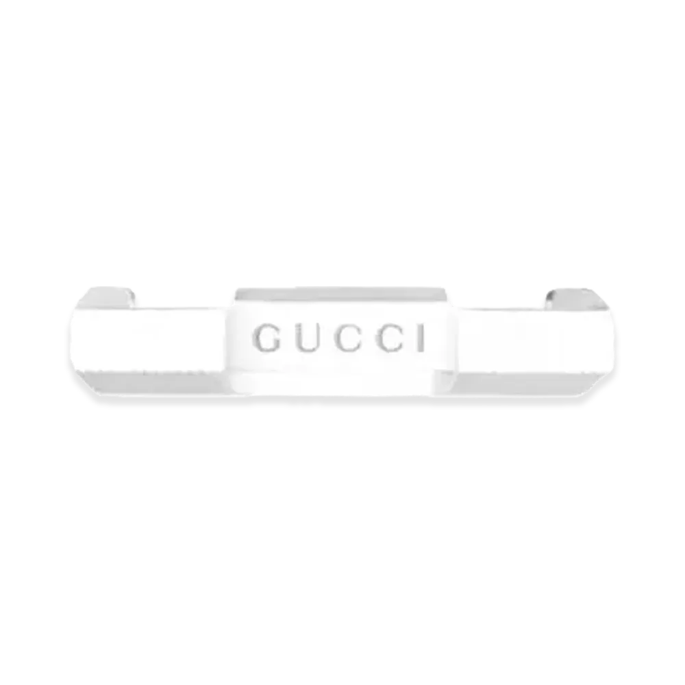 GUCCI Link To Love Striped Ring "Silver"