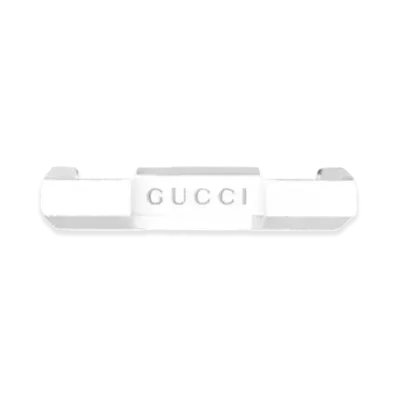 GUCCI Link To Love Striped Ring "Silver"