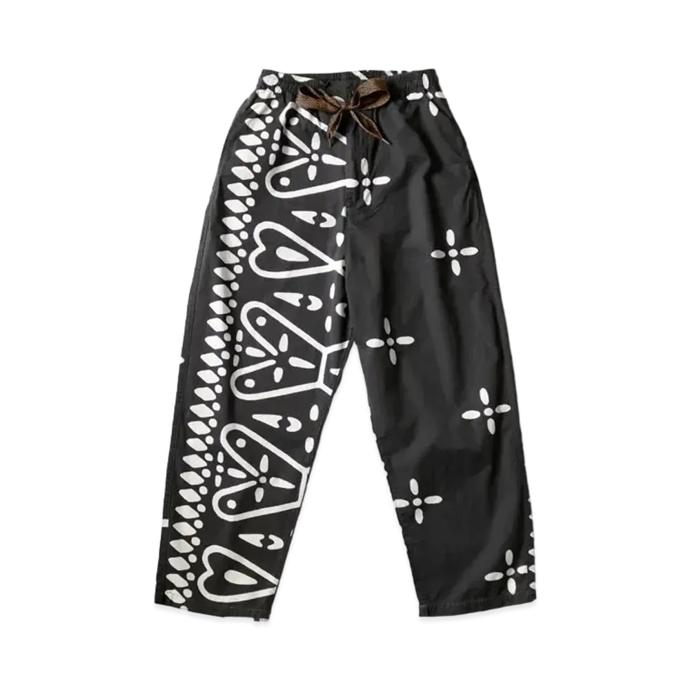 KAPITAL COMBER BARRY HYMON GLOSS CROSSED EASY PANTS "Black"