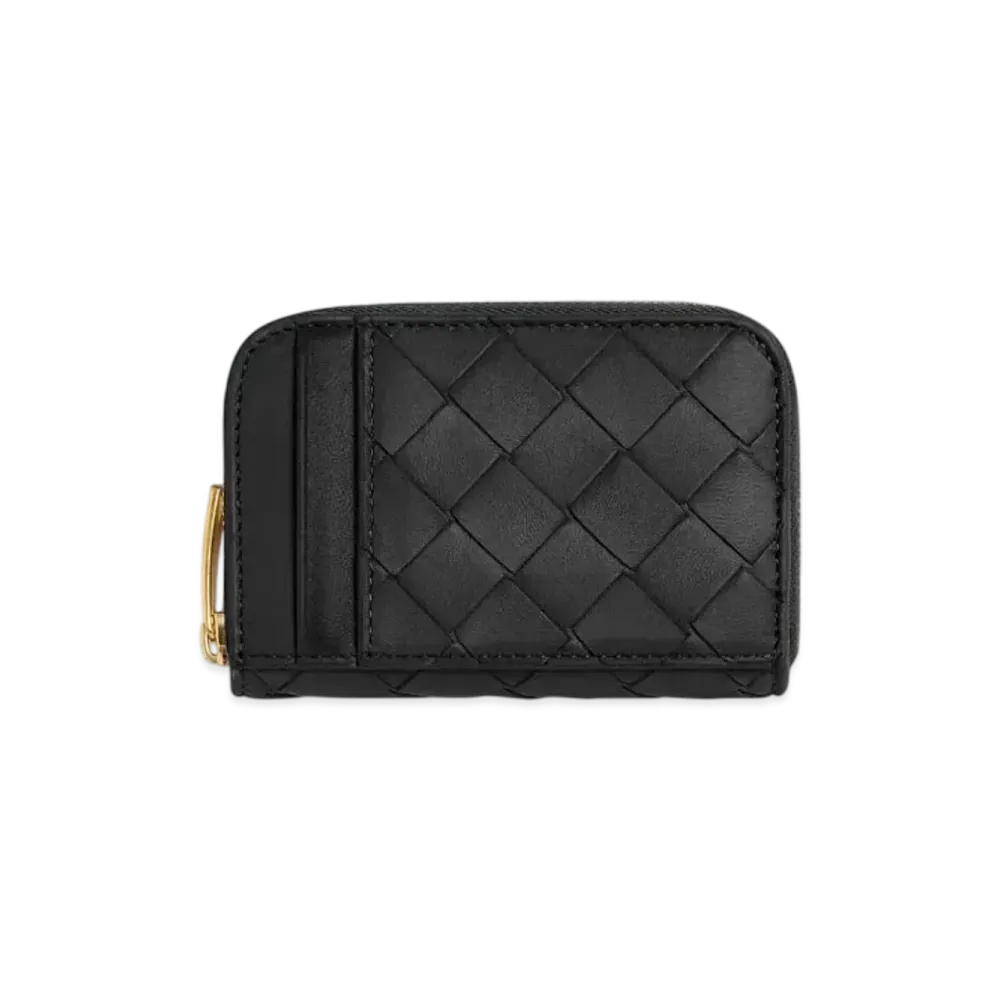 Bottega Veneta Tiny Zip Around Wallet "Nero"